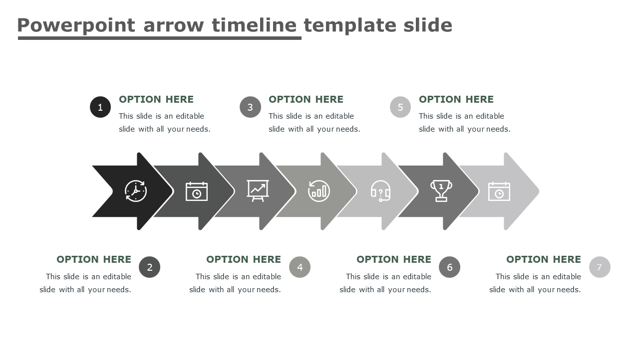 Powerpoint arrow timeline template slide-7-gray